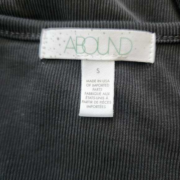 Abound Ribbed Keyhole Short Sleeve Top Black S - Picture 4 of 4